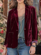 Velvet blazer - stijlvolle damesjacket met zakken