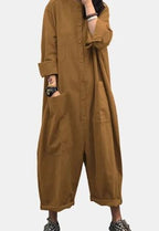 Dames oversized overall - relaxte pasvorm met zakken voor casual wear - elke dag stijl en gemak