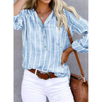 Dames gestreepte overhemd - casual losse blouse voor een dagelijkse chique look