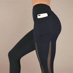 Thermoleggings - dames hoge taille leggings met telefoontas