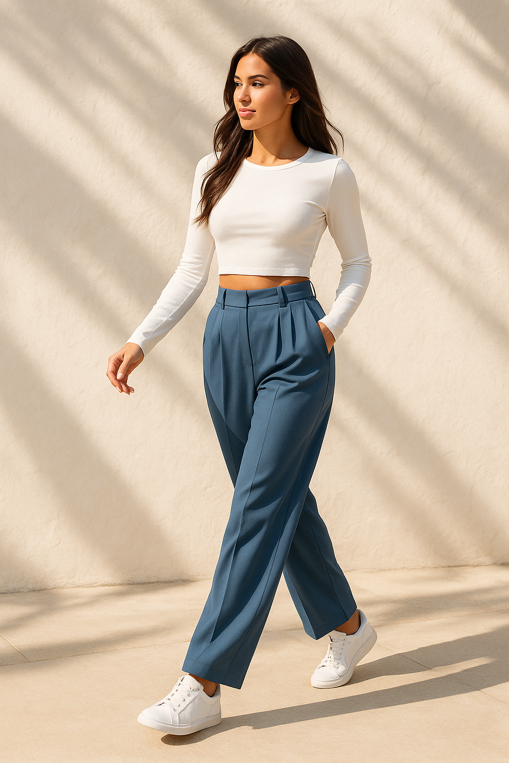 Hoge taillebroek voor vrouwen - elegante kantooroutfits met geplooide details