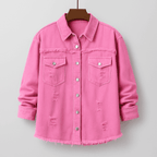 Dames denimjacket met distressed details - veelzijdige en stijlvolle buitenlaag voor elke dag