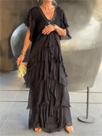 Boho layered maxi jurk voor vrouwen - elegante avondoutfit voor zomerevenementen