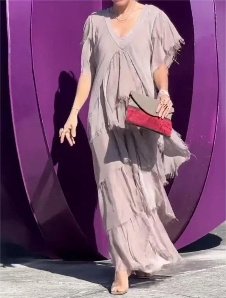 Boho layered maxi jurk voor vrouwen - elegante avondoutfit voor zomerevenementen