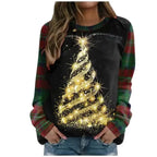 Kerstboom sweatshirt - feestelijke dames trui