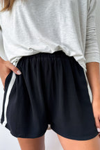 Dames casual shorts met relaxte pasvorm in linnenmix - lichtgewicht met elastische tailleband voor de zomer