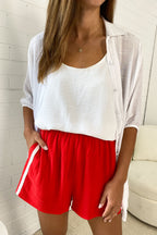 Dames casual shorts met relaxte pasvorm in linnenmix - lichtgewicht met elastische tailleband voor de zomer