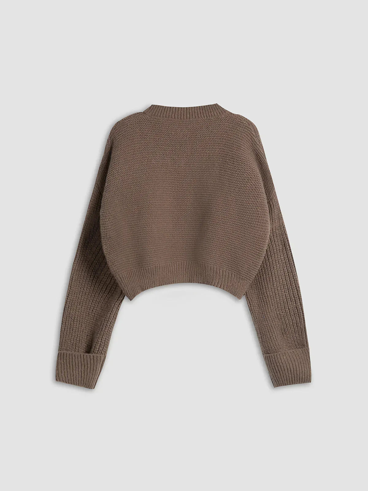 Cropped gebreide pullover - stijlvolle dames v-hals sweater