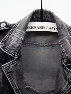 Dames gilets & vesten donkergrijze leren biker vest - trendy mouwloos jack voor vrijetijdskleding