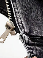 Dames gilets & vesten donkergrijze leren biker vest - trendy mouwloos jack voor vrijetijdskleding