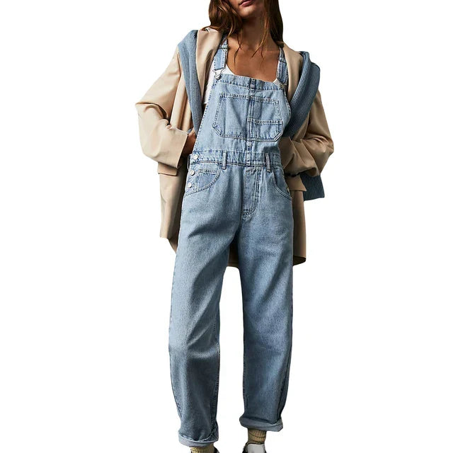Denim overalls - lekkere pasvorm jumpsuit voor dames