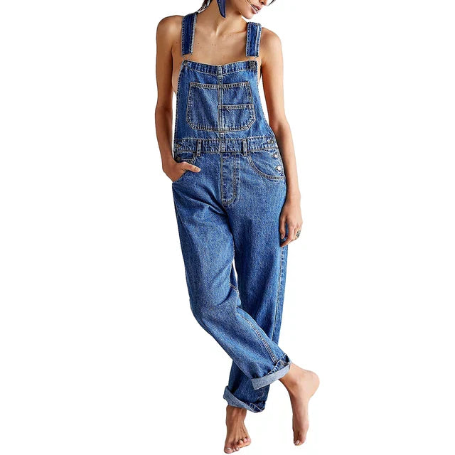 Denim overalls - lekkere pasvorm jumpsuit voor dames