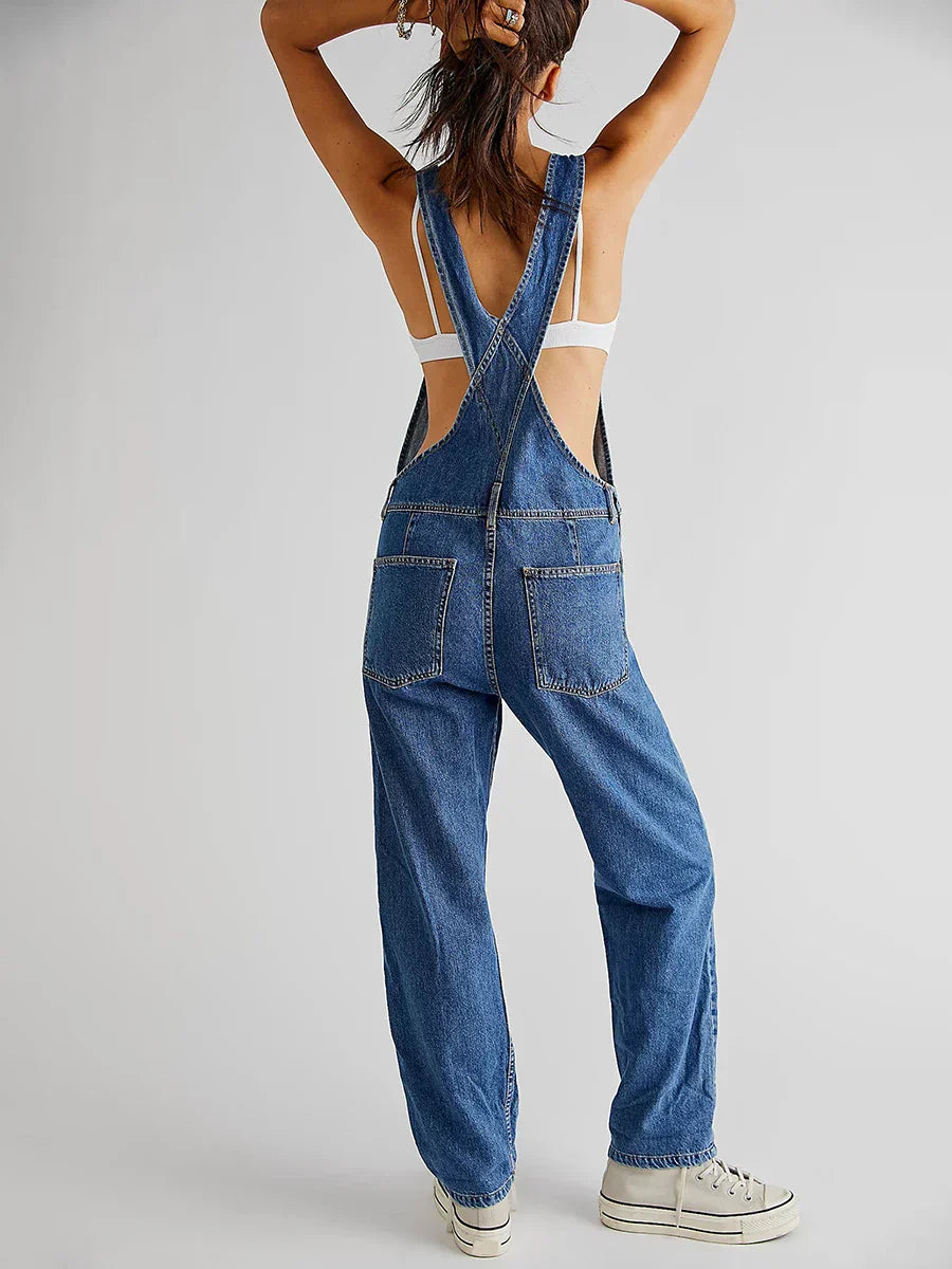 Denim overalls - lekkere pasvorm jumpsuit voor dames