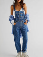 Denim overalls - lekkere pasvorm jumpsuit voor dames