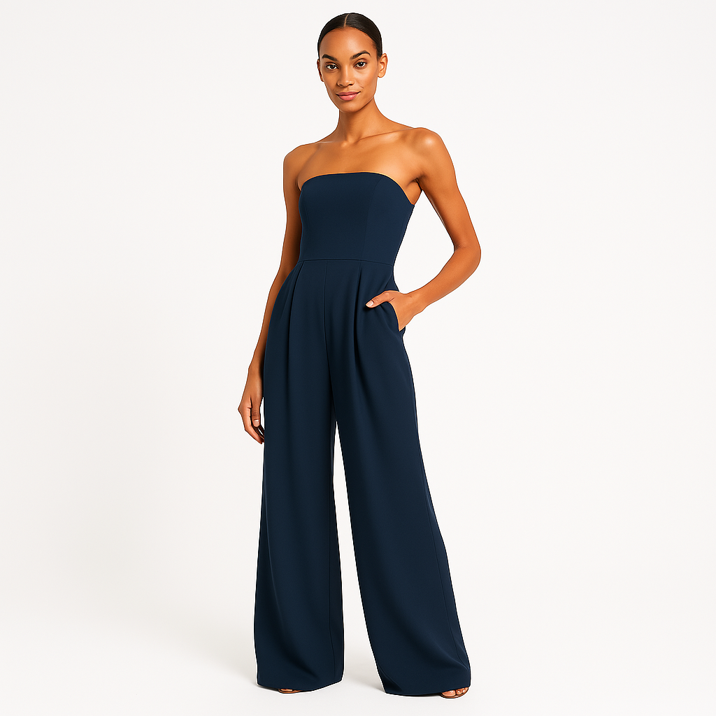 Dames strapless jumpsuit met ingebouwd korset - elegante avondmode voor bijzondere gelegenheden