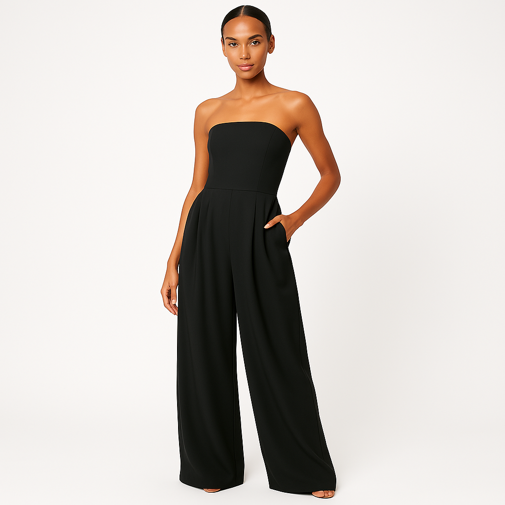 Dames strapless jumpsuit met ingebouwd korset - elegante avondmode voor bijzondere gelegenheden
