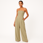 Dames strapless jumpsuit met ingebouwd korset - elegante avondmode voor bijzondere gelegenheden