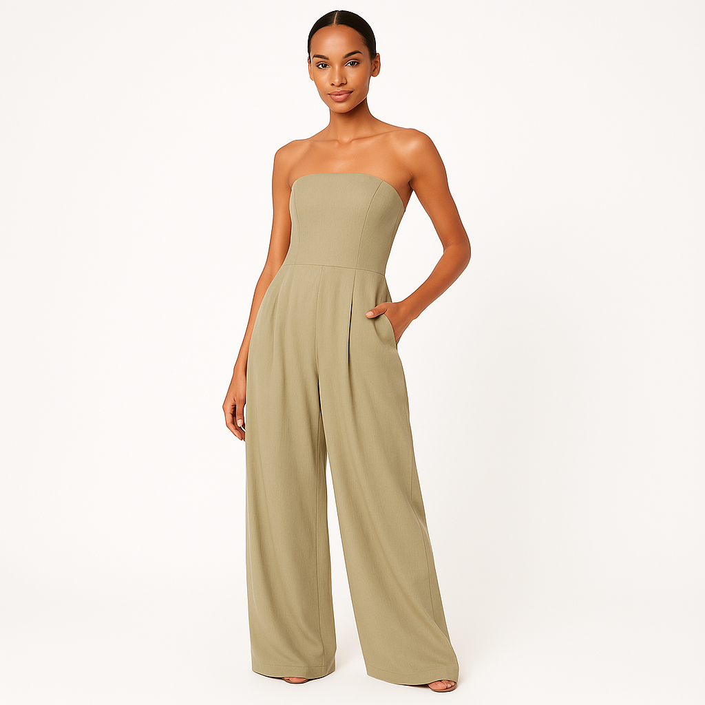 Dames strapless jumpsuit met ingebouwd korset - elegante avondmode voor bijzondere gelegenheden