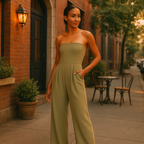 Dames strapless jumpsuit met ingebouwd korset - elegante avondmode voor bijzondere gelegenheden