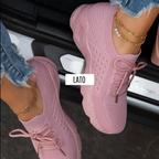 Dames lichte mesh sneakers - trendy veterschoenen voor sport en vrijetijd