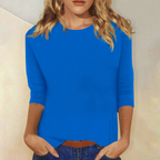 Dames casual t-shirt zachte jersey blouse voor dagelijks gebruik - lange mouwen, relaxed fit