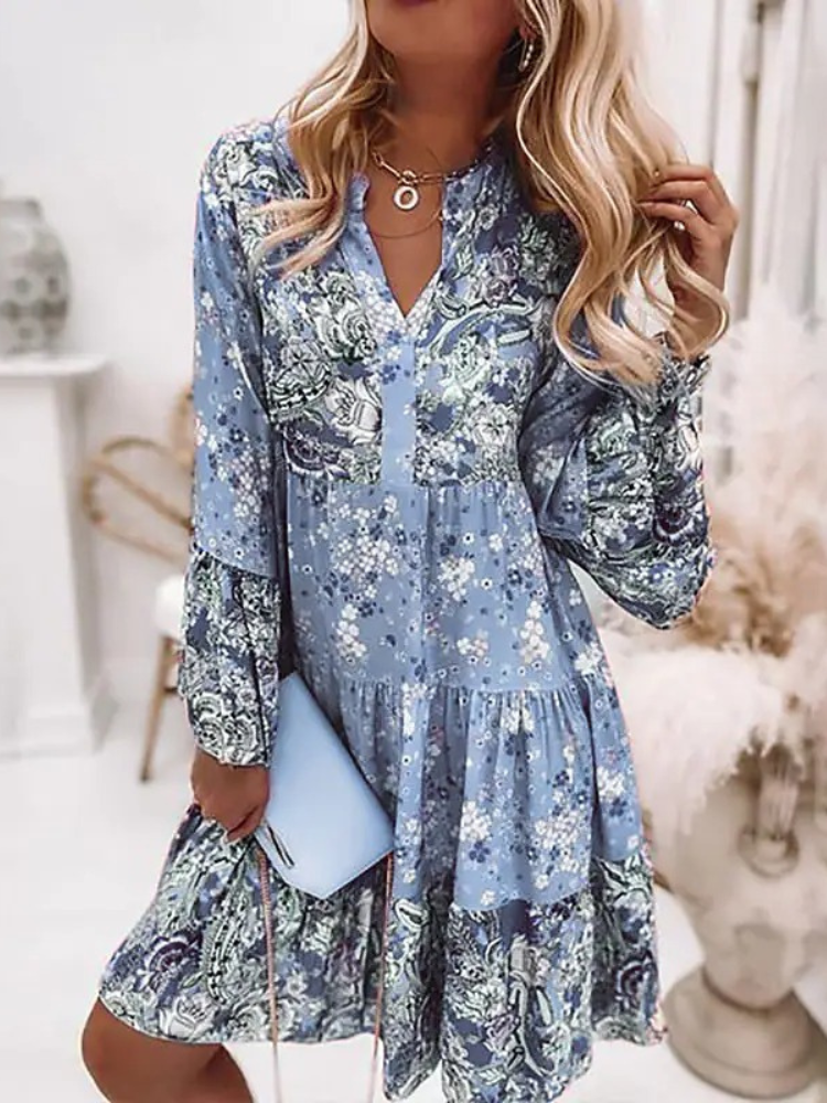Boho bloemenjurk - elegante dames zomerjurk
