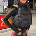 Puffer gilet - stijlvolle zwarte damesvest voor het hele jaar