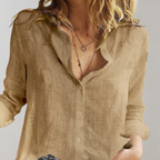 Linnen shirt - casual damesblouse met knopen