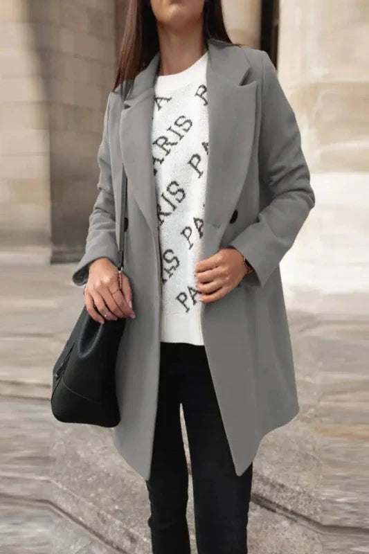 Dubbelbreasted blazer voor dames zwart en grijs - elegant en veelzijdig - Bakkermode.nl