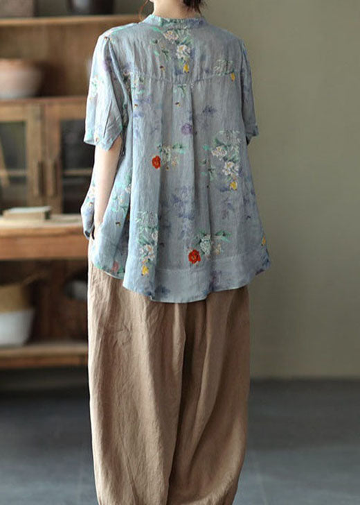 Vrouwen casual tops met halflange mouwen en bloemengestikt - lichte button-up voor dagelijks gebruik