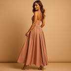 Dames chiffon feestjurk elegante asymmetrische roze jurk - verfijnde avondkleding