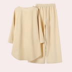 2-delige dames loungewear set - trendy top en wijde broek