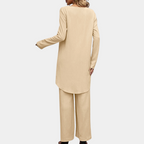 2-delige dames loungewear set - trendy top en wijde broek