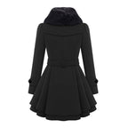 Dames trenchcoat van wolmix - elegante lange winterjas