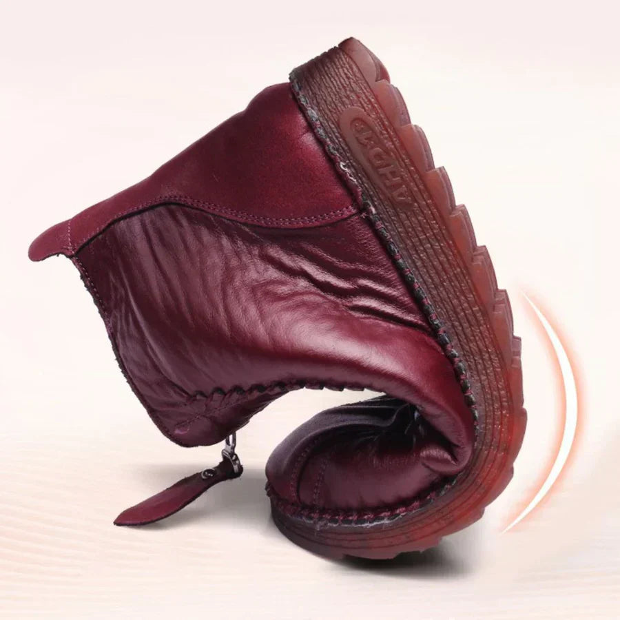 Leren enkellaarsjes - stijlvolle dames met rits