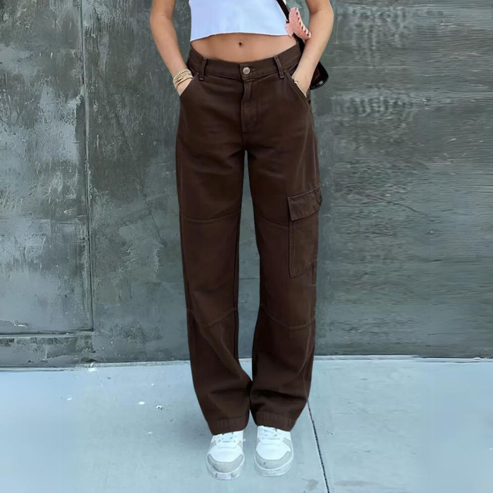 Dames cargo broek - functionele hoge taille voor casual wear