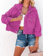 Denimjack - chique dames cropped jack met capuchon