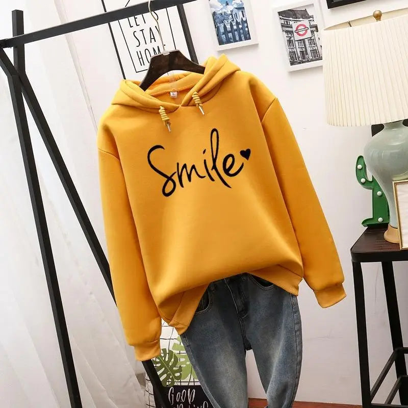 Hoodie met smileyprint - dames sweatshirt met capuchon - Bakkermode.nl