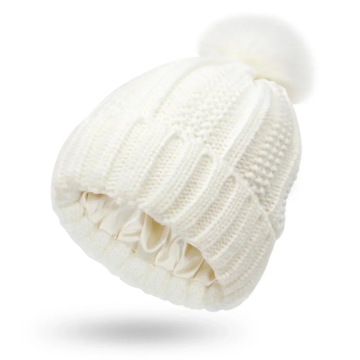 Gebreide beanie muts - dames wintermuts met nepbont pompon - Bakkermode.nl
