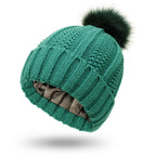 Gebreide beanie muts - dames wintermuts met nepbont pompon - Bakkermode.nl