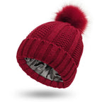 Gebreide beanie muts - dames wintermuts met nepbont pompon - Bakkermode.nl