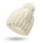Gebreide beanie muts - dames wintermuts met nepbont pompon - Bakkermode.nl