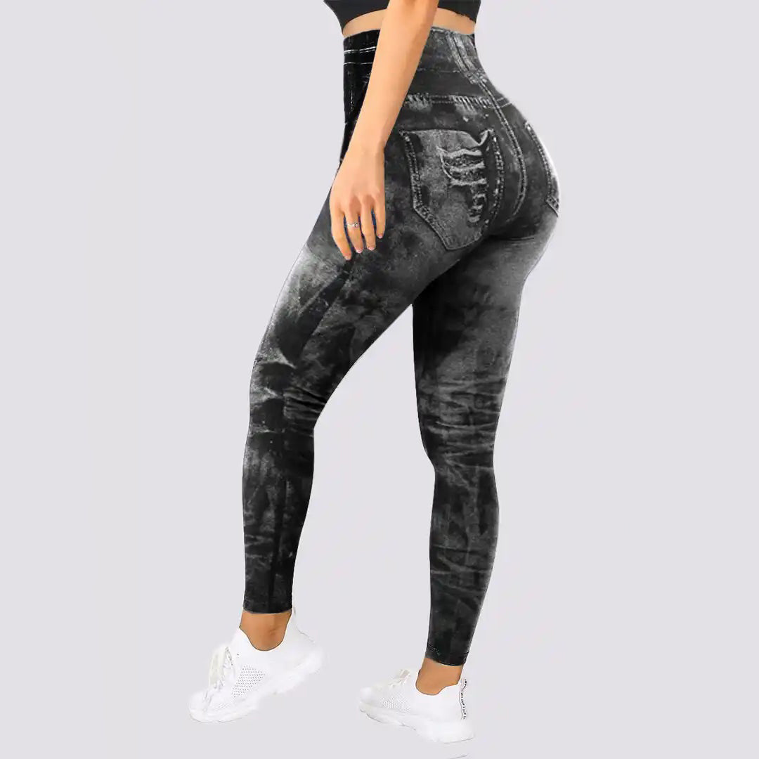 Hoge taille legging - trendy distressed dameslegging