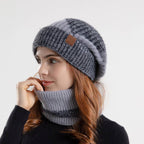 2-delige gebreide muts en sjaal set - modieuze winteraccessoires voor dames