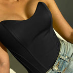 Dames strapless corset crop top - elegante bodice voor avondkleding, veelzijdig en stijlvol