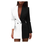 Dames blazer jurk in twee kleuren - elegante avondoutfit