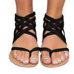 Elastische sandalen met kruisbanden - Bakkermode.nl