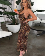 Mouwloze luipaardprint bodycon jurk - Bakkermode.nl