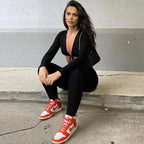 2-delige set van crop top en leggings - dames fitted loungewear outfit