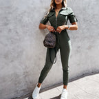 Jumpsuit - stijlvolle dames cargo jumpsuit met rits